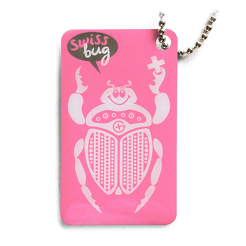 swiss bug travel tag, rosa