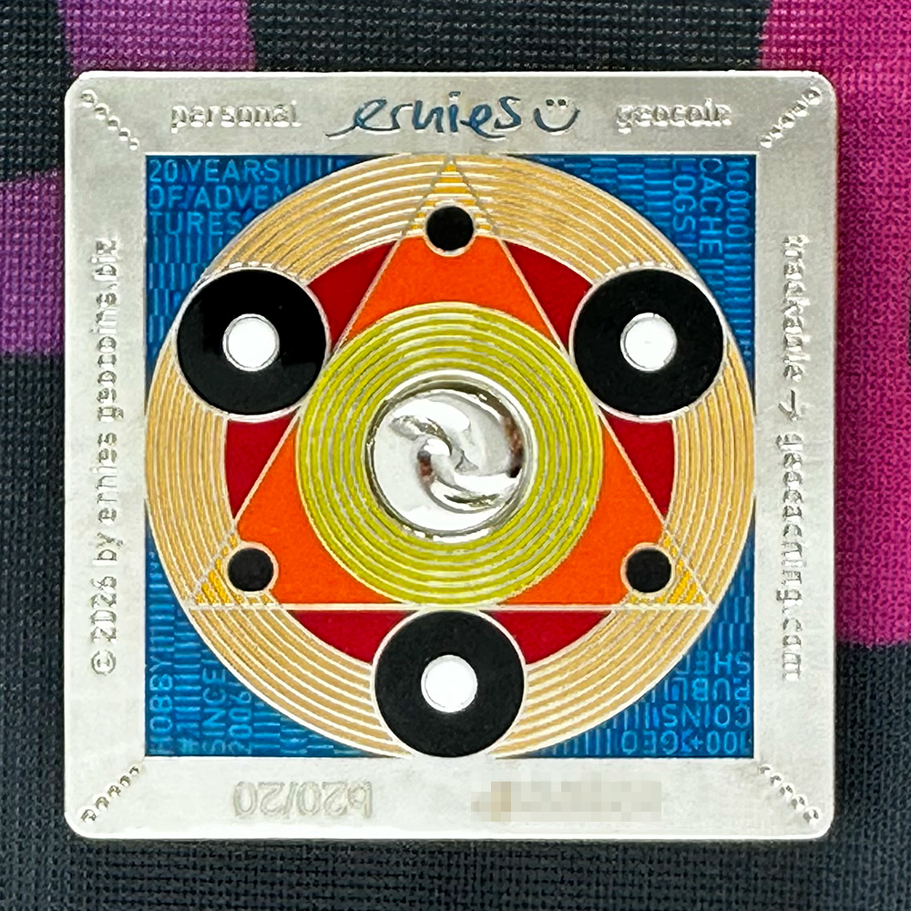 ernies personal geocoin – nickel – back