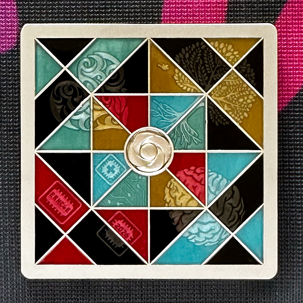 ernies personal geocoin – matte nickel – front