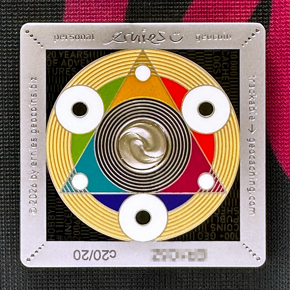 ernies personal geocoin – matte nickel – back