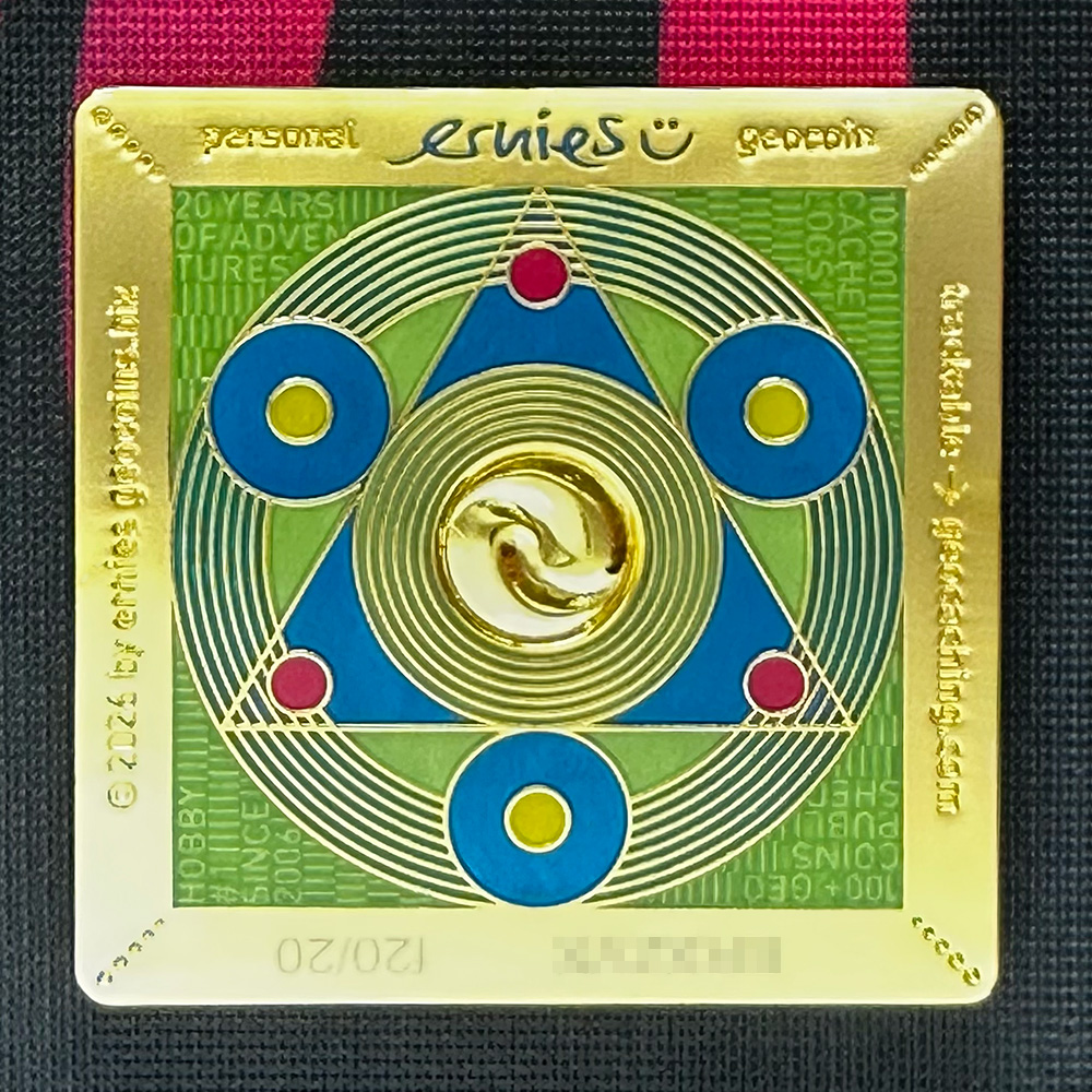 ernies personal geocoin – gold – back
