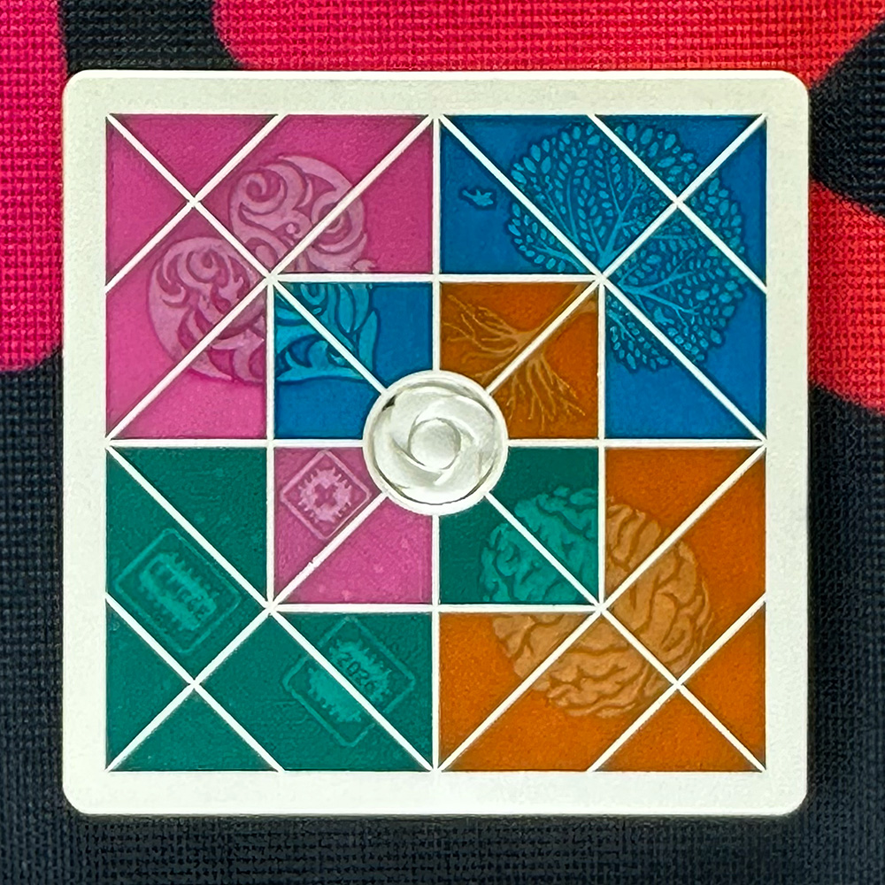 ernies personal geocoin – matte silver – front