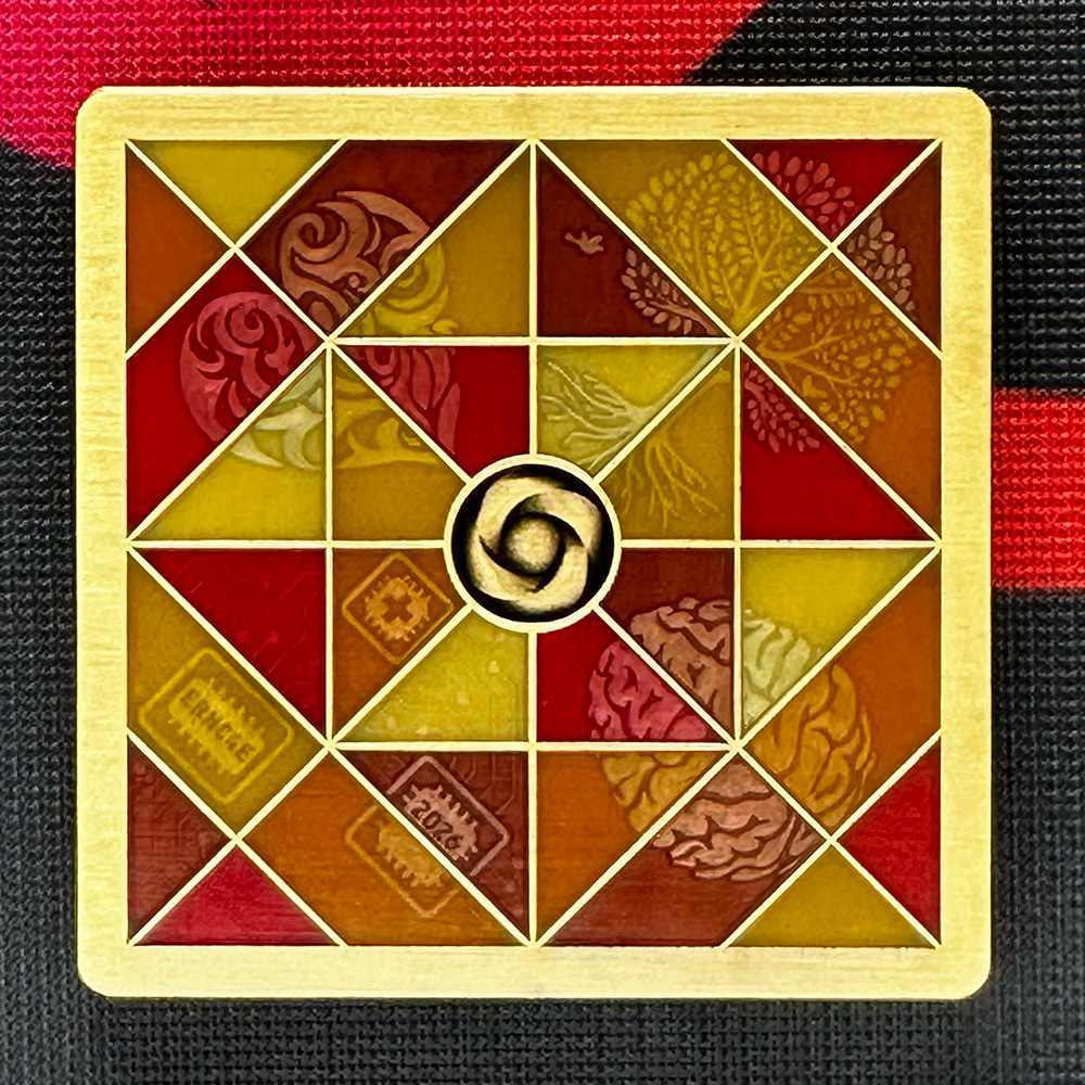 ernies personal geocoin – antique gold – front