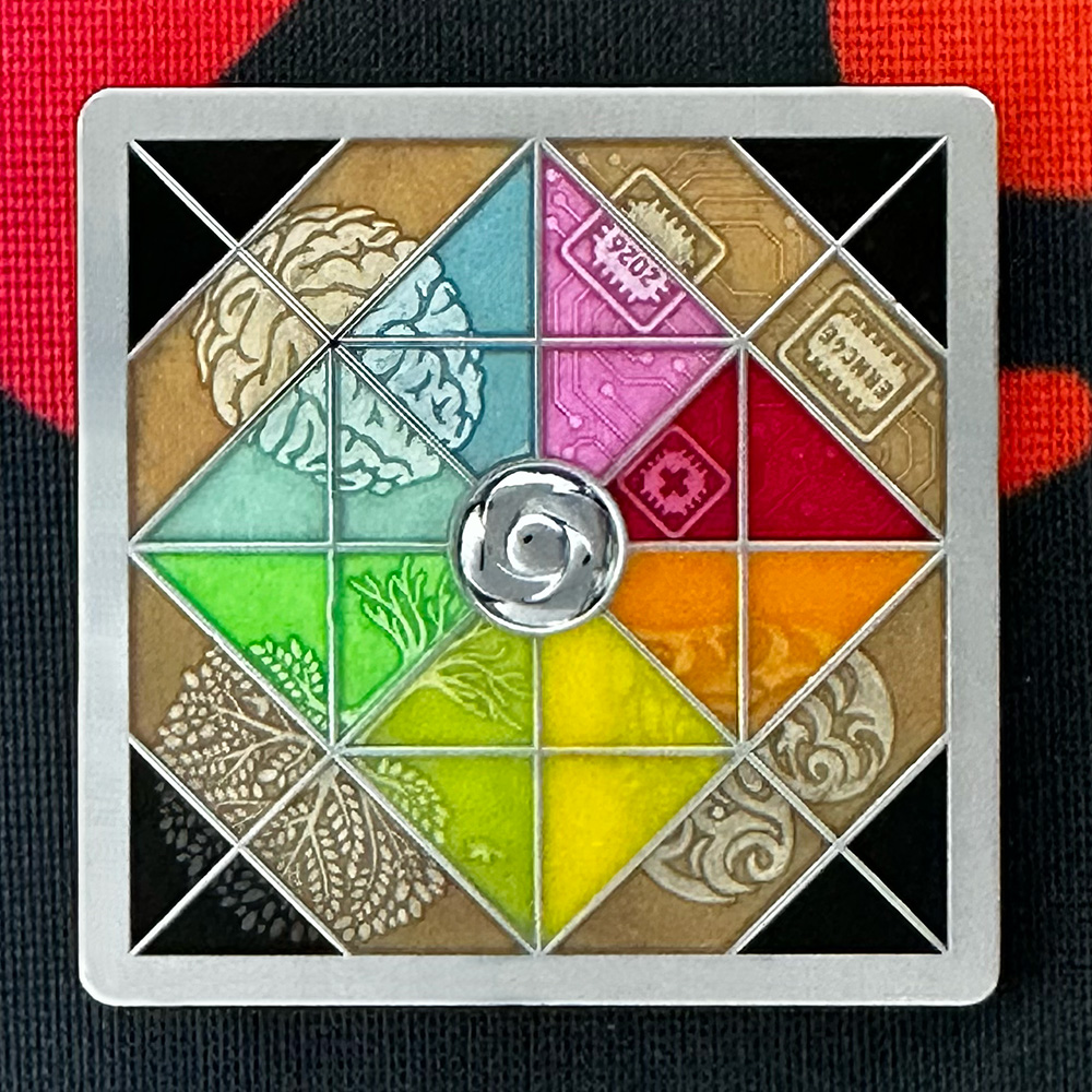 ernies personal geocoin – chrome – front