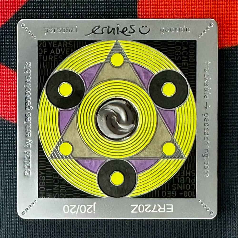 ernies personal geocoin – chrome – back